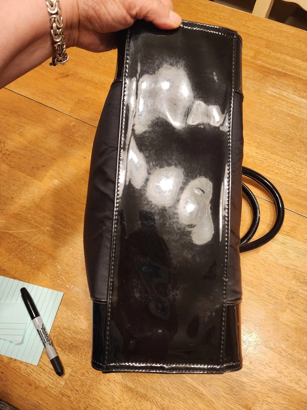 Tory Burch Black Nylon Tote with Patent Trim